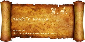 Madár Aranka névjegykártya