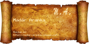 Madár Aranka névjegykártya