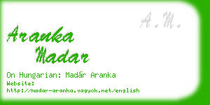 aranka madar business card